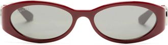 Gucci Occhiali da sole ovali - Rosso