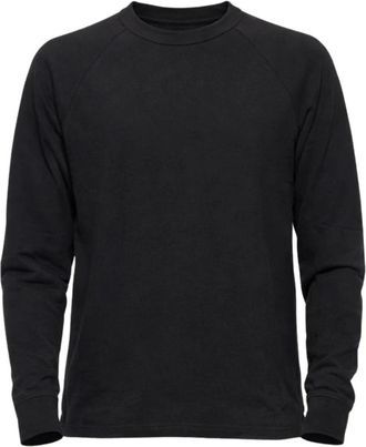 James Perse L/S Crew Pique Top - Heren - Longsleeves - Zwart - S - Katoen - Tops