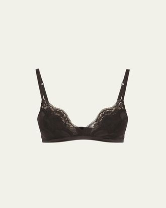 Dolce & Gabbana Satin Lace-Trim Soft Triangle Bra