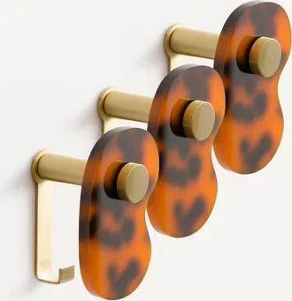 AM.PM Set van 3 kapstokken in gekleurd acetaat, Paula