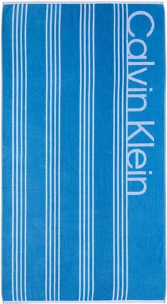 Calvin Klein Pinstripe Logo Velour Beach Towel Set