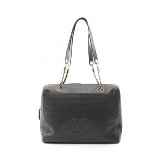 Chanel Black Leather Tote Bag (Pre-Owned)