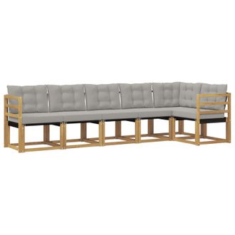 vidaXL Conjunto De Sof&aacute;s De Exterior 6 Pcs Blanco Y Gris Claro Vidaxl