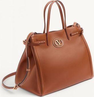 Valentino Garavani Borsa Shopping Media Valentino Garavani Antibes In Vitello Donna TABACCO UNI