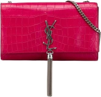 Saint Laurent Pre-owned Shoulder Bags, female, Pink, Size: ONE SIZE Pre-owned Leather Shoulder Bag