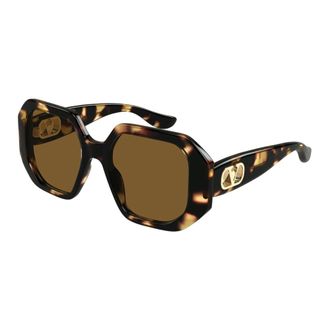 Valentino Sunglasses, female, Brown, Size: 55 MM Geometric-frame Sunglasses