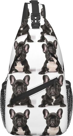 Generic French Bulldog Sling Bag Lightweight Crossbody Bag Trendy Daypack For Shopping Camping Sports