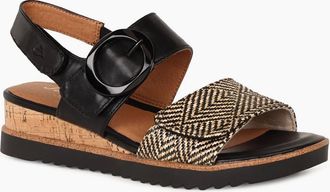 Soft Line Womens Delaware Womens Wedge Heel Sandals - Black - Size: 3.5
