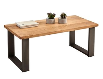 HOGAR 24 Mesa de centro sal&oacute;n comedor madera maciza natural y patas