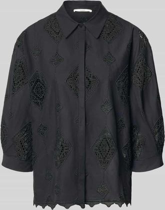BA&SH Regular Fit Bluse mit H&auml;kelspitze Modell MURIEL in Black, Gr&ouml;&szlig;e L