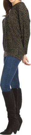 Papillon Animal Print Oversized Sweatshirt In Olive
