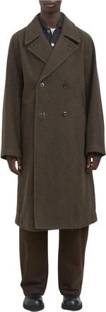 Christophe Lemaire Soft DB Jas - Heren - Mantel - Bruin - M - Leer - Jassen