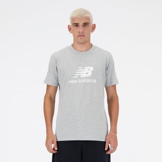 New Balance T-Shirt NEW BALANCE SPORT ESSENTIALS LOGO T-SHIRT, Herren, Gr. XL, grau (athletic grau), Obermaterial: 100% Baumwolle, normal, Rundhals, Shirts T-Shir