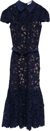 Self Portrait Midi Kleedjes - Dames - Casual kleedjes - Blauw - XS - Kleedjes