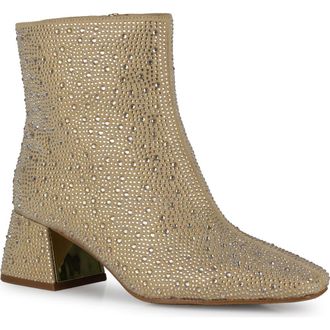 Lady Couture Rhinestone Block Heel Bootie in Gold at Nordstrom, Size 12