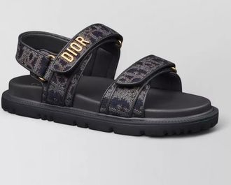 Dior open toe sandals textured fabric