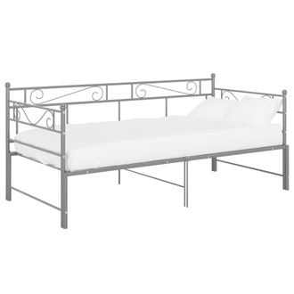 Berkfield Home Pull-out Sofa Bed Frame Grey Metal 90x200 cm