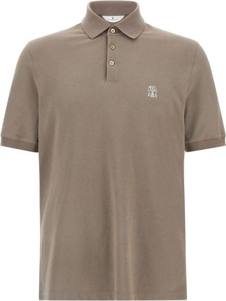 Brunello Cucinelli Piqu&eacute; Polo Shirt - Heren - Polos - Beige - S - Katoen - Tops