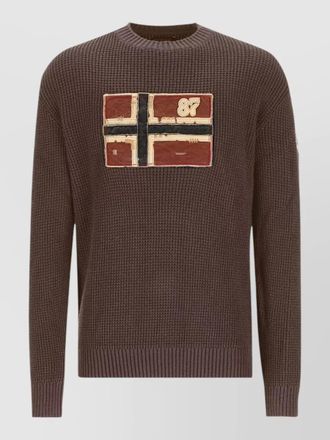 Napapijri waffle-knit crew-neck jumper