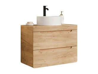 VENTE-UNIQUE.COM Mueble de ba&ntilde;o simple madera color natural claro
