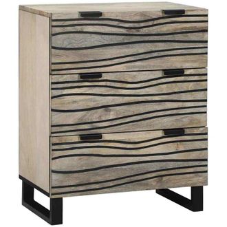 vidaXL Credenza Bianco 60 x 33.5 x 75 cm legno massello di mango - Vidaxl