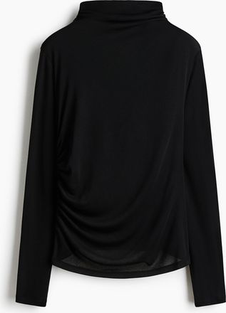 H&M Durchscheinendes Jerseyshirt - Schwarz