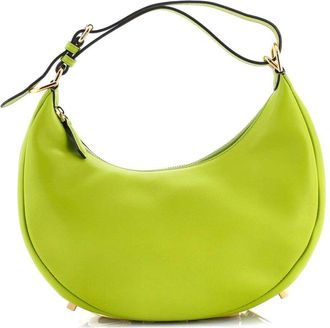Fendi Green Sheep Leather Fendigraphy Bag Small (Authentic Pre-Loved)