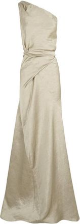 Cortana Lange parelmoeren jurk - Dames - Avondkleed - Beige - M - Linnen - Kleedjes