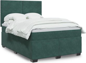 vidaXL Vidaxl - Cama Box Spring Con Colch&oacute;n Terciopelo Verde Oscuro 160x200 Cm