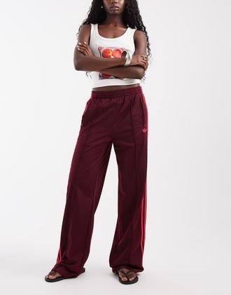 adidas Originals Firebird - Pantaloni sportivi color granata e rosa-Rosso