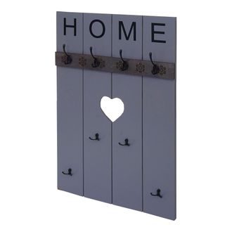 Hhg Hhg - Perchero De Pared 913 Home, Perchero Armario, Aspecto Shabby Vintage, 8 Ganchos 91x60cm, Gris-azul
