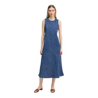 DKNY Dkny, Kleedjes, Dames, Blauw, S, Denim, Denim Midi Jurk