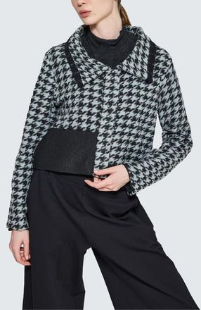 Luukaa D'Celli Novaea Mixed-Media Jacket in Monochrome Black at Nordstrom, Size 12