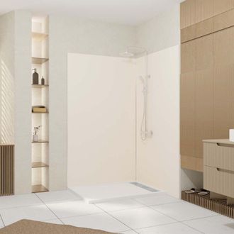 Aurlane Set di 2 Pannelli Murali in Alluminio Avorio 120x210 cm + Profili Cromati