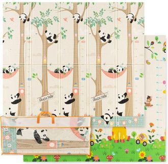 Costway Costway - Alfombra De Juegos Para Beb&eacute;s, 200 X 180 Cm, Colchoneta Infantil Plegable De Doble Cara Con Bolsa De Transporte, Alfombra Bebe De Actividade