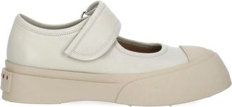 Marni Ivory Mary Jane Velcro Leather Sneakers