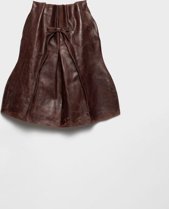 Prada Leather midi-skirt