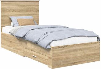 vidaXL Estructura De Cama Con Cabecera Roble Sonoma 90 X 190 Cm Vidaxl