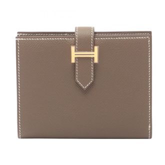 Herm&egrave;s Gray Epsom Leather Wallet (Bi-Fold) (Pre-Owned)