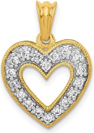 Diamond2Deal 14k Gold Lab Grown Diamond Heart Pendant (0.25ct, VS, G-H)