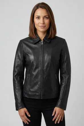 Mauritius Lederjacke MAURITIUS MWLoana, Damen, Gr. 4XL (48), schwarz, Obermaterial: 100% Schafsleder. Futter: 100% Baumwolle. &Auml;rmelfutter: 100% Polyester, unifa