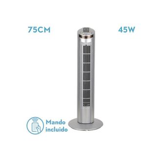 Fabrilamp Fabrilamp - Ventilador De Torre Orbigo Plata 3vel 45w C/remoto Oscilante Temporizador 75x27x27cm
