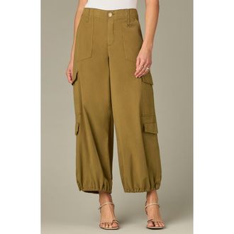 Wit & Wisdom Skyrise High Waist Wide Leg Utility Pants in Golden Olive at Nordstrom, Size 10