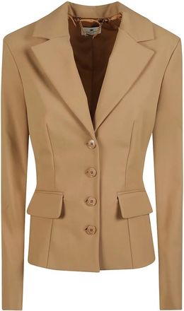 Elisabetta Franchi Giacca in tessuto tecnico - Jackets - Mujer - Beige - L