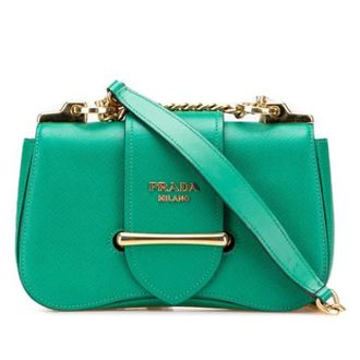 Prada Pre-owned Shoulder Bags, female, Green, Size: ONE SIZE Pre-owned Vintage Leather Shoulder Bag
