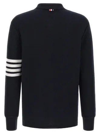 Thom Browne 4-Bar Stripe Polo Shirt - Black