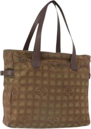 Chanel Pre-owned Tote Bags, female, Brown, Size: ONE SIZE Pre-owned Canvas Tote Bag