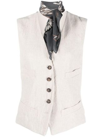 Brunello Cucinelli V-neck button-up waistcoat - Neutrals