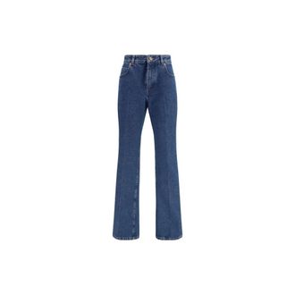 Balmain Flared Jeans, female, Blue, Size: M Cotton Straight-Leg Jeans