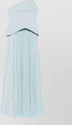 Solace London strapless asymmetric pleated maxi dress